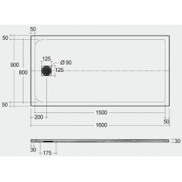 Rak Ceramics Feeling brodzik 90x160 cm prostokątny Raksolid czarny RFST090160S504