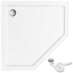 Rea Diamond brodzik 80x80 cm pięciokątny biały REA-K8544