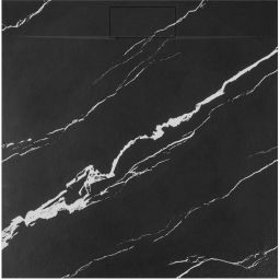Rea Bazalt Carrara Black brodzik kwadratowy 90x90 cm czarny REA-K7003