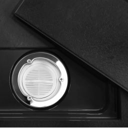 Rea Bazalt Carrara Black brodzik kwadratowy 90x90 cm czarny REA-K7003