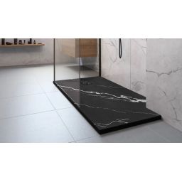 Rea Bazalt Carrara Black brodzik prostokątny 80x100 cm czarny REA-K7007