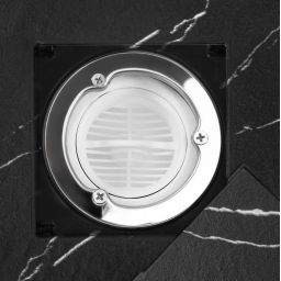 Rea Bazalt Carrara Black brodzik prostokątny 90x120 cm czarny REA-K7009