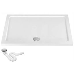 Rea Savoy brodzik prostokątny z syfonem 100x80 cm biały REA-K5332