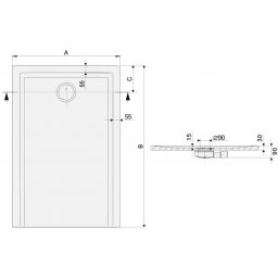 Sanplast Space Mineral brodzik 140x100 cm prostokątny B-M/SPACE S biały 645-410-0670-01-000