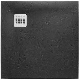 Roca Terran brodzik 90x90 cm kwadratowy kompozyt Stonex czarny AP10338438401400