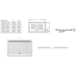 Roca Italia brodzik prostokątny 100x80 cm biały A3740HS000