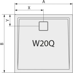Ronal Livada brodzik 80x80 cm kwadratowy biały W20Q08004