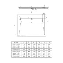 Schedpol Base odpływ liniowy 80x100 cm 10.007/OLDB