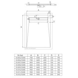Schedpol Base brodzik podpłytkowy 80x120 cm Stamp 10.008/OLKB/SP