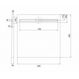 Schedpol Slim Lux odpływ liniowy 80x80 cm 10.101/OLPL