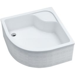 Schedpol Dante brodzik 90x90 cm półokrągły z siedziskiem biały 3.023