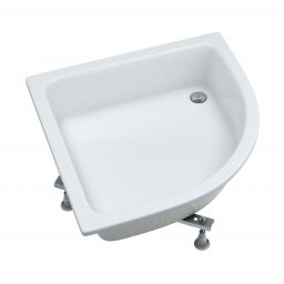 Schedpol Dafne brodzik 80x80 cm półokrągły biały 3.220