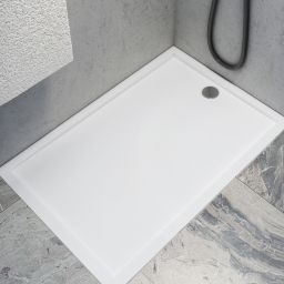 Schedpol Caspar New brodzik 70x100 cm prostokątny biały 3.2864