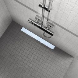 Sea-Horse odpływ prysznicowy liniowy 80 cm szkło białe OL-AG01W-80