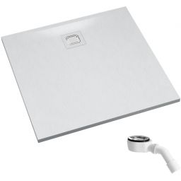 Schedpol Majestic White Stone brodzik kwadratowy z syfonem 90x90 cm biały 3.3501/B/ST-M6/B