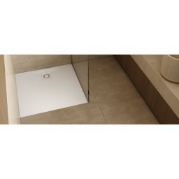 Schedpol Majestic White Stone brodzik kwadratowy z syfonem 90x90 cm biały 3.3501/B/ST-M6/B