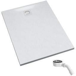 Schedpol Majestic White Stone brodzik prostokątny z syfonem 100x90 cm biały 3.3515/B/ST-M6/B