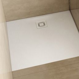 Schedpol Majestic White Stone brodzik kwadratowy z syfonem 80x80 cm biały 3.3500/B/ST-M6/B