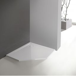 Sanplast Space Mineral brodzik 90x90 pięciokątny biały 645-290-0830-01-000