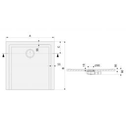 Sanplast Space Mineral brodzik 80x80 cm kwadratowy B-M/Space S biały 645-410-0020-01-000