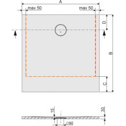 Sanplast Structure Mineral brodzik 90x90 cm kwadratowy B-M/STRUCTURE biały 645-360-0030-01-010