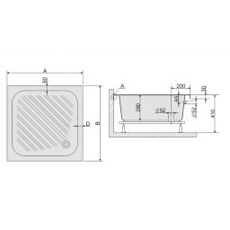 Sanplast Classic brodzik 90x90 cm kwadratowy biały 615-010-0230-01-000