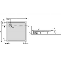 Sanplast Free Line brodzik 100x100 cm kwadratowy zabudowany Bza/FREE biały 615-040-1140-01-000