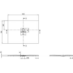 Villeroy & Boch Squaro Infinity brodzik 120x90 cm prostokątny grey UDQ1290SQI2V-3S