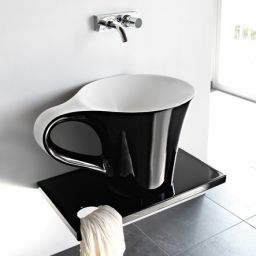 Art Ceram One Shot Cup umywalka 69x50 cm nablatowa czarny/biały OSL00501;50