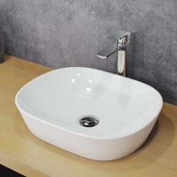 Actima Jima umywalka 46,5x37.5 cm nablatowa owalna biała CEAC.2001.465.WH