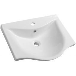 Aqualine Zara umywalka 54x44,5 cm półokrągła ścienna-meblowa biała 10055