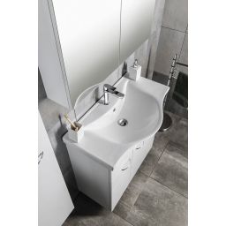 Aqualine Zara umywalka 79,5x46 cm półokrągła ścienna-meblowa biała 10080