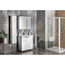 Aqualine Zara umywalka 79,5x46 cm półokrągła ścienna-meblowa biała 10080