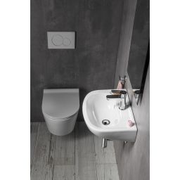 Isvea Small umywalka 45x35 cm ścienna półokrągła biała 10TP71045