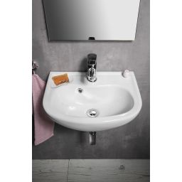 Isvea Small umywalka 45x35 cm ścienna półokrągła biała 10TP71045