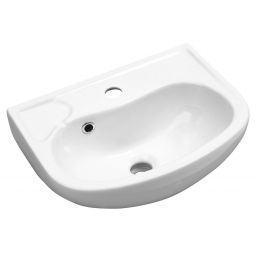 Isvea Small umywalka 45x35 cm ścienna półokrągła biała 10TP71045