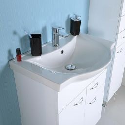 Aqualine Zara umywalka 64,5x46 cm półokrągła ścienna-meblowa biała 10065