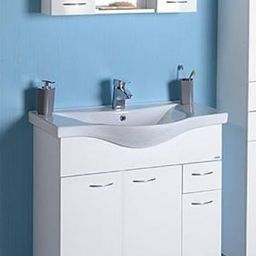 Aqualine Zara umywalka 79,5x46 cm półokrągła ścienna-meblowa biała 10080