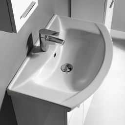 Aqualine Zero umywalka 65x46 cm półokrągła ścienna-meblowa biała 6065