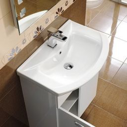 Aqualine Zero umywalka 75x48,5 cm prostokątna ścienna-meblowa biała 6075