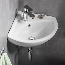 Aqualine Luigi umywalka 33,7x33,7 cm ścienna narożna biała FS161