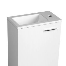 Aqualine umywalka 40x22 cm meblowa prostokątna kompozyt biały LM420