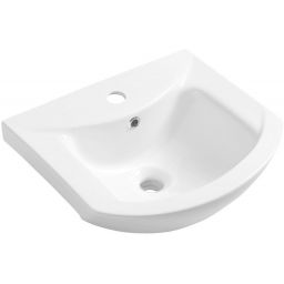 Aqualine Zero umywalka 45,5x40 cm półokrągła ścienna-meblowa biała 6045