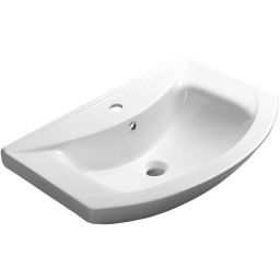 Aqualine Zero umywalka 65x46 cm półokrągła ścienna-meblowa biała 6065