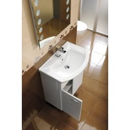 Aqualine Zero umywalka 75x48,5 cm prostokątna ścienna-meblowa biała 6075