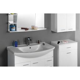 Aqualine Zero umywalka 86x50 cm półokrągła ścienna-meblowa biała 6085