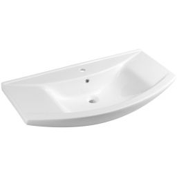 Aqualine Zero umywalka 97x51 cm półokrągła ścienna-meblowa biała 6095