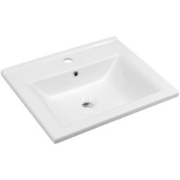 Aqualine Zuno umywalka 55x45 cm prostokątna ścienna-meblowa biała 9055