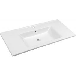 Aqualine Zuno umywalka 100x45,5 cm prostokątna ścienna-meblowa biała 9100