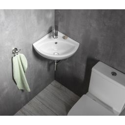 Aqualine Luigi umywalka 33,7x33,7 cm ścienna narożna biała FS161